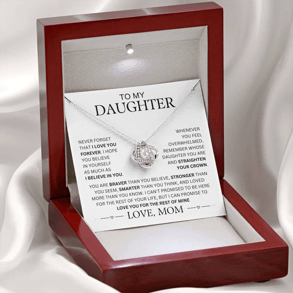 To My Daughter Necklace - Heartfelt Gift from Mom, Perfect for Christmas, Birthday, or 'Just Because' Moments