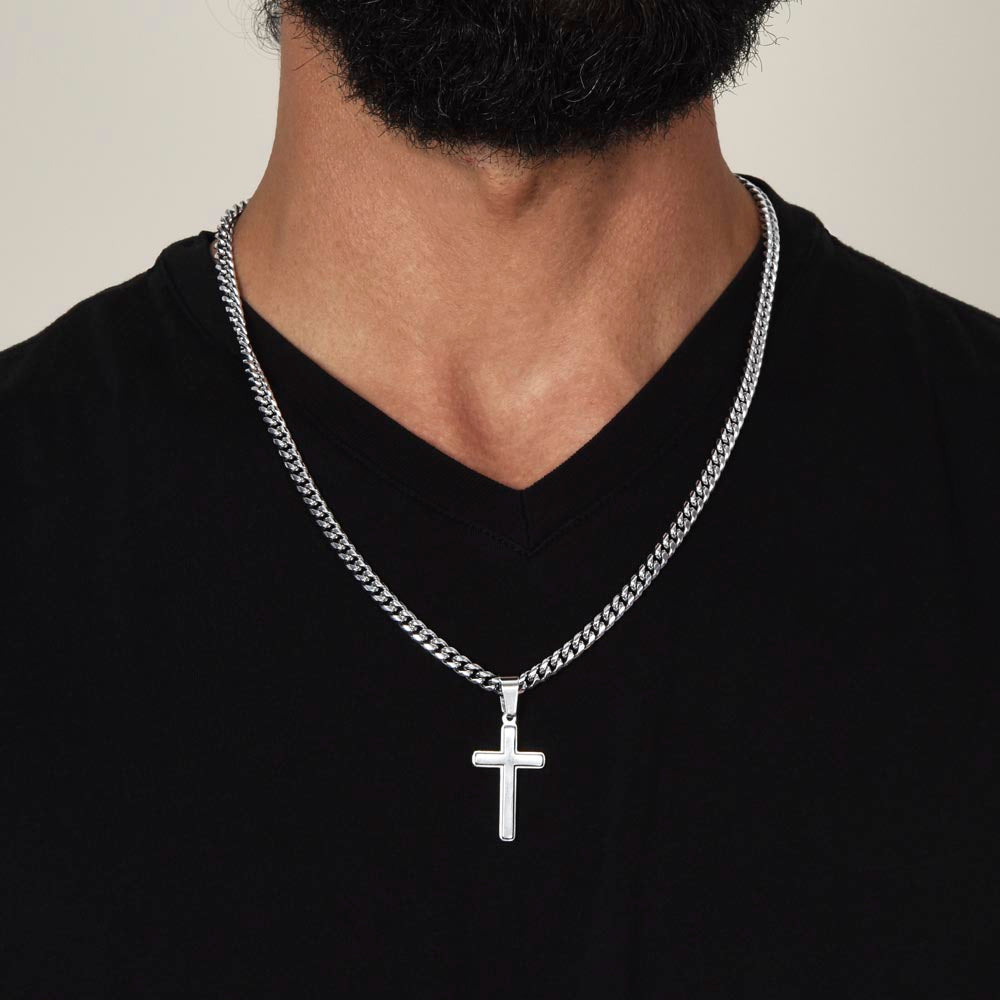 Step Up Dad -Cuban Chain Cross