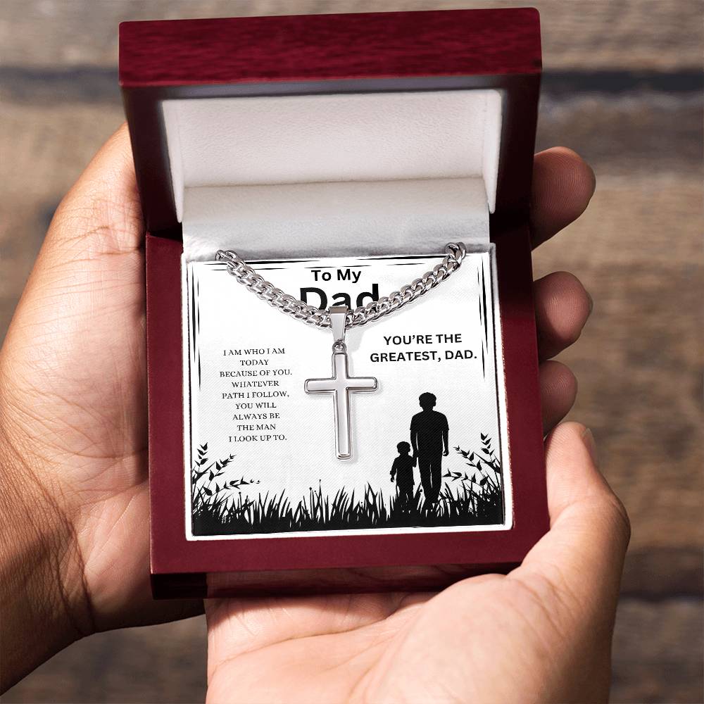To My Dad Cuban Link Artisan cross