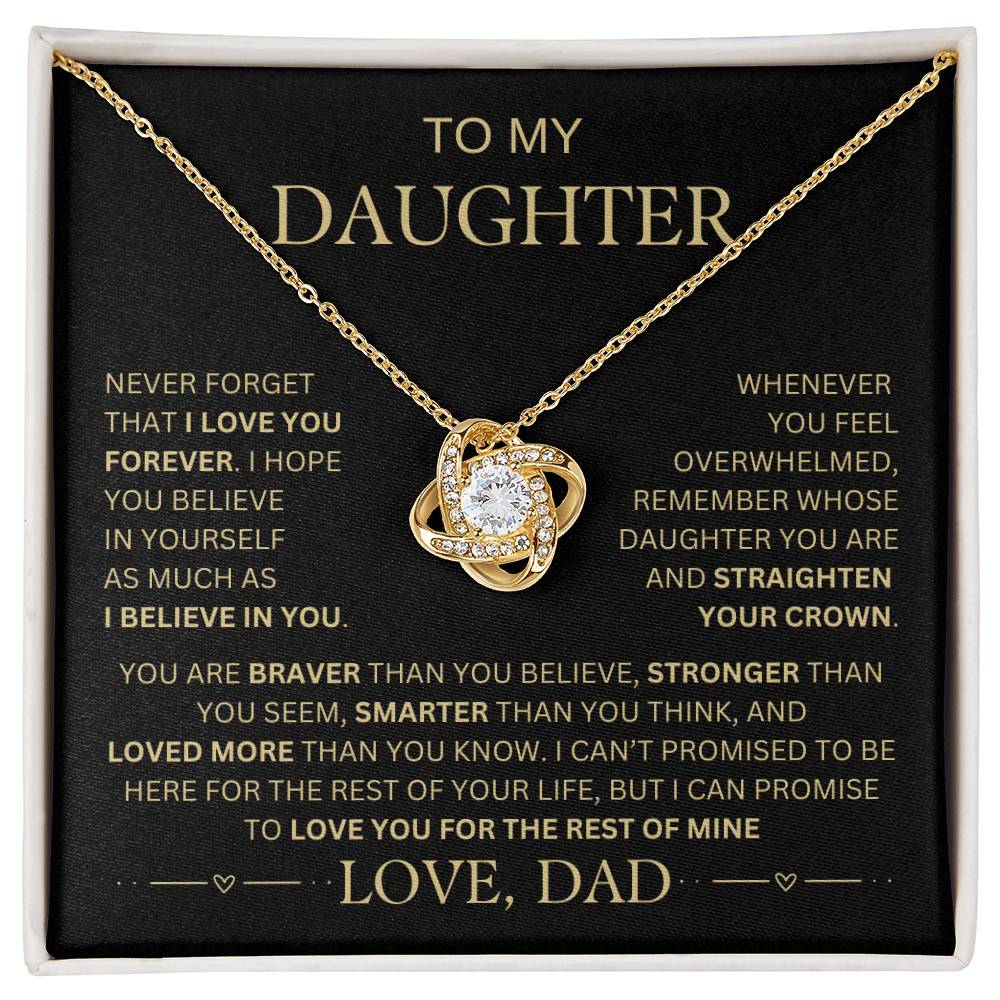 Beautiful Gift for Daughter from Dad – 'Never Forget That I Love You' Necklace