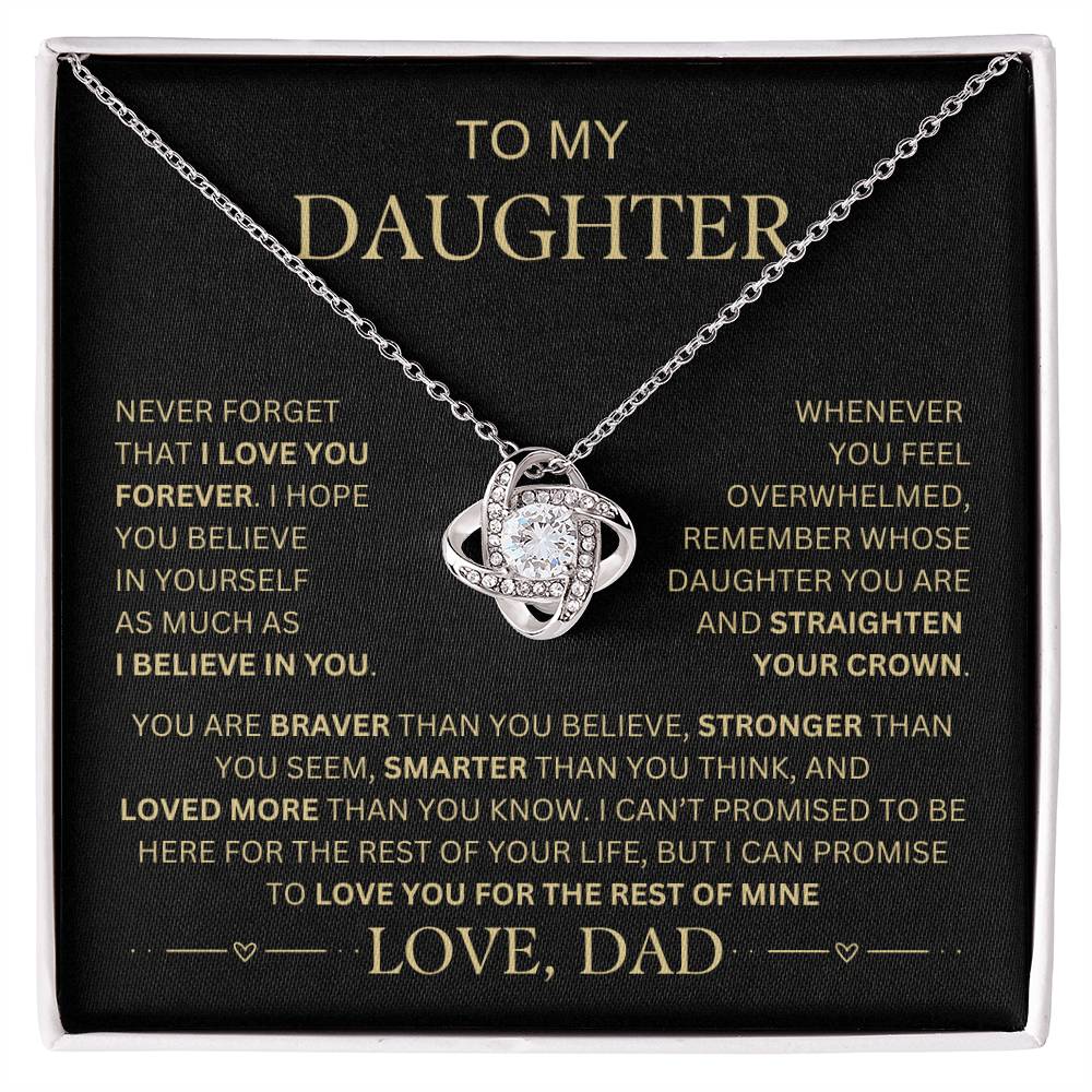 Beautiful Gift for Daughter from Dad – 'Never Forget That I Love You' Necklace