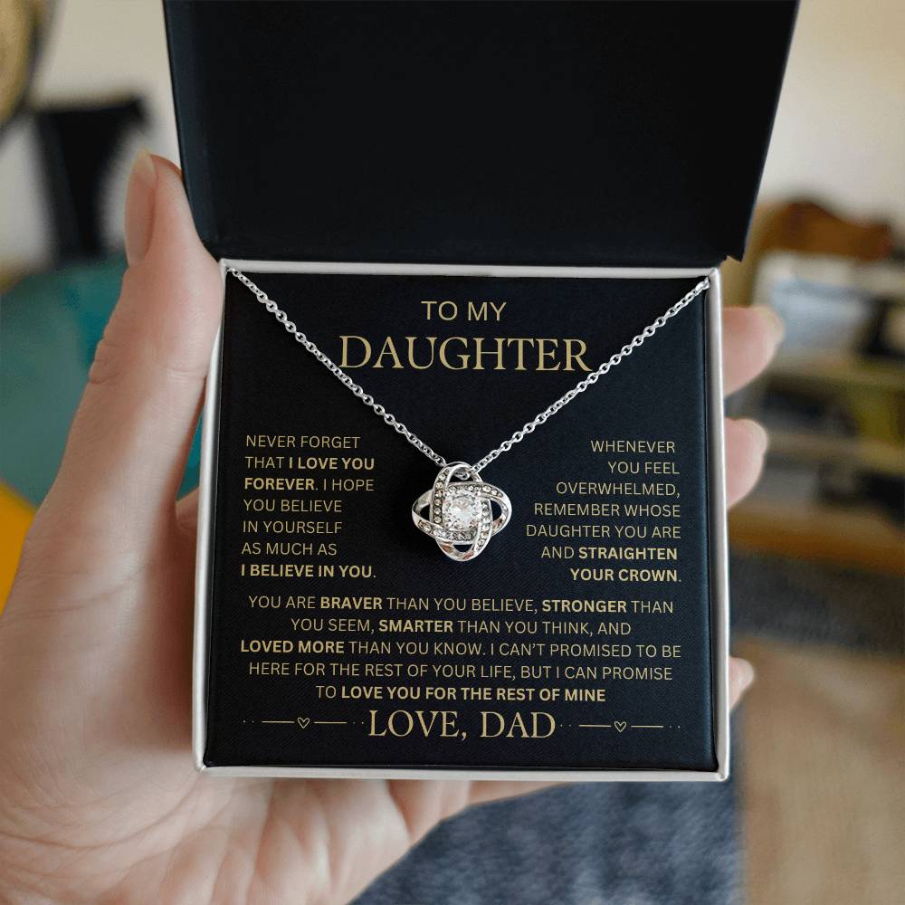 Beautiful Gift for Daughter from Dad – 'Never Forget That I Love You' Necklace