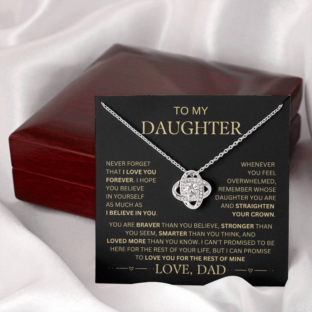 Beautiful Gift for Daughter from Dad – 'Never Forget That I Love You' Necklace